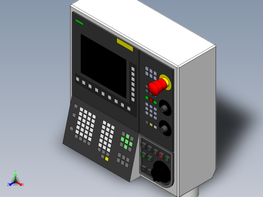 CNC数控车床操控面板3D图纸 Solidworks设计