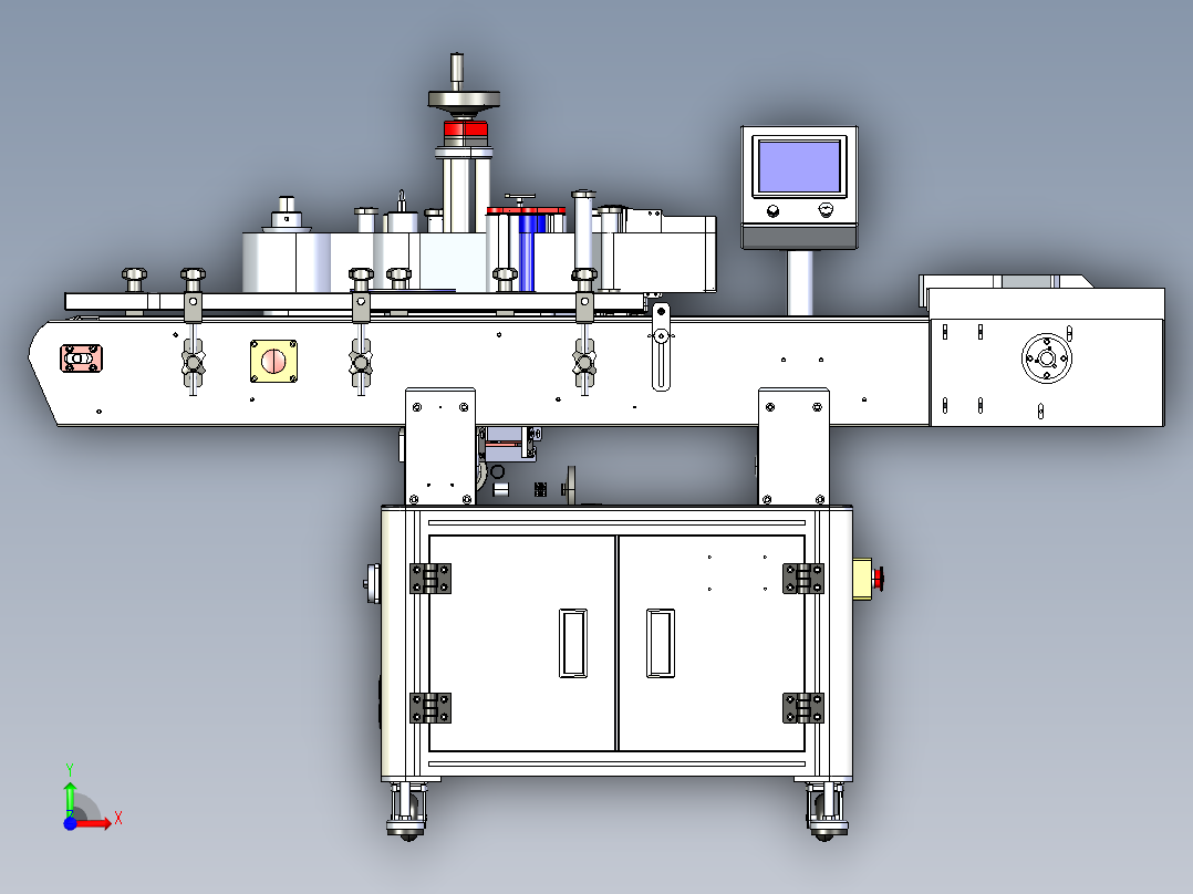 自动平面贴标机前视图