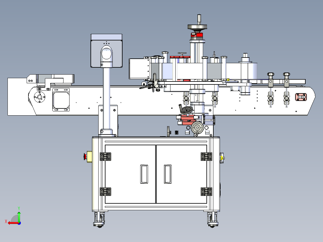 自动平面贴标机后视图
