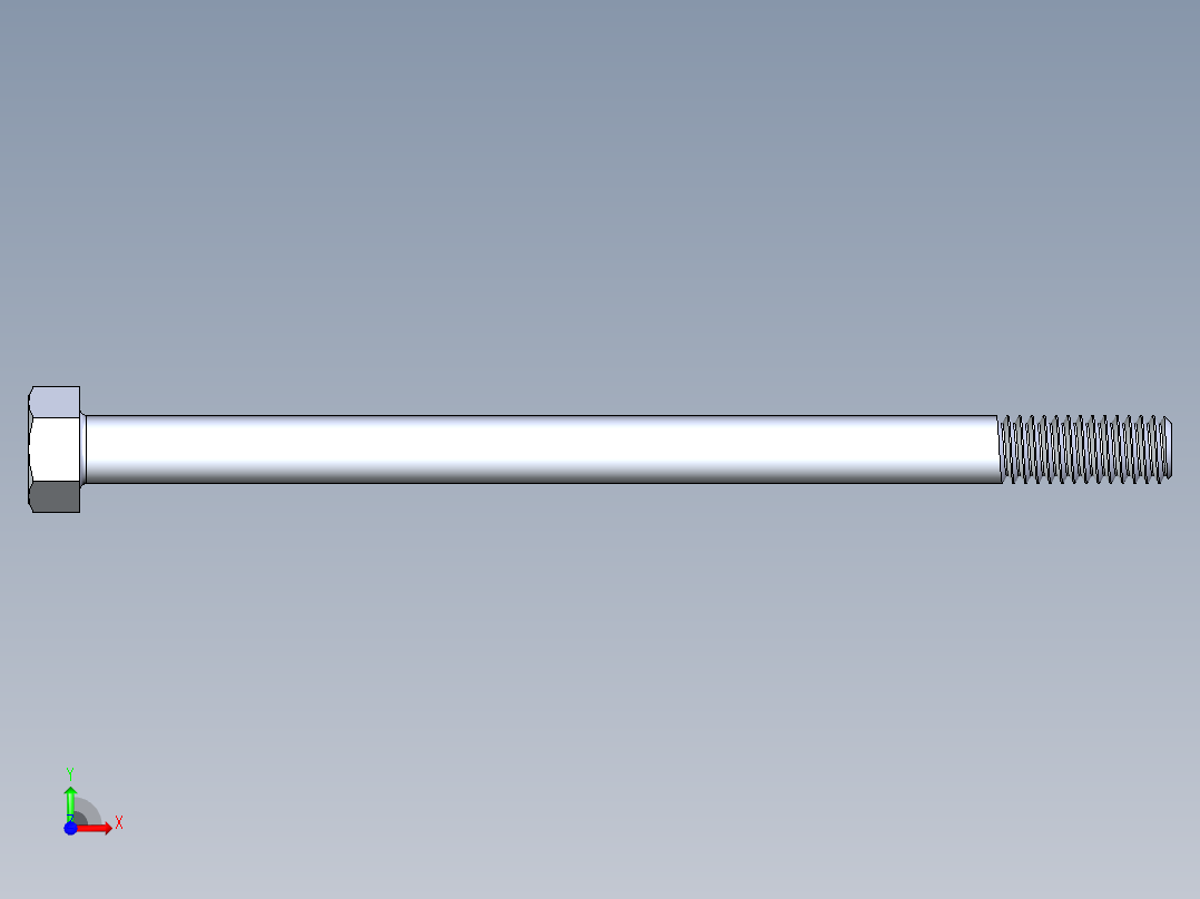 UNC 六角螺栓-Hex Bolt 0.3125-18 x 5前视图
