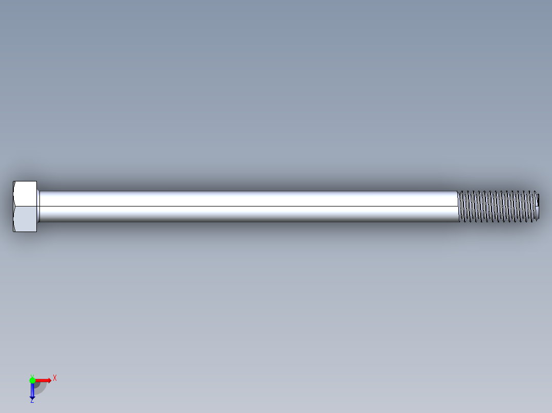 UNC 六角螺栓-Hex Bolt 0.3125-18 x 5俯视图