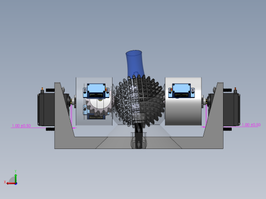 球形齿轮球面齿轮机构3D图纸 Solidworks设计后视缩略图