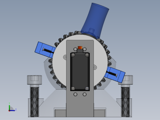 球形齿轮球面齿轮机构3D图纸 Solidworks设计左视缩略图
