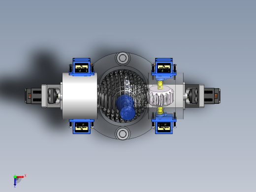 球形齿轮球面齿轮机构3D图纸 Solidworks设计俯视缩略图