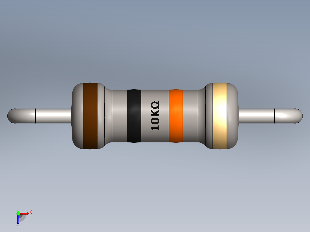 电容器 二极管 电阻器-Resistor 10K Ohm俯视图