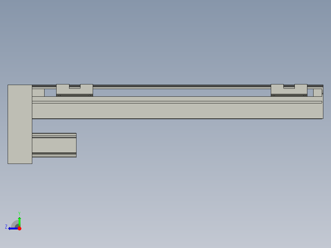 直线模组LHA6-S350-D-100W(16丝杆)设计图纸右视图