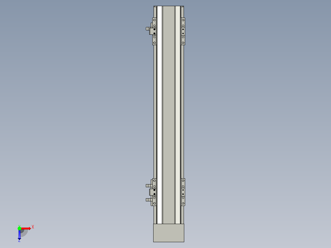 直线模组LHA6-S350-D-100W(16丝杆)设计图纸俯视图