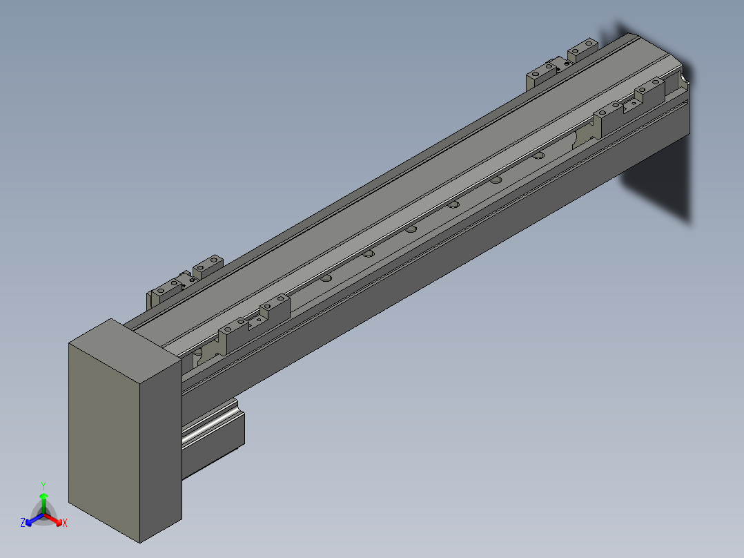 直线模组LHA6-S350-D-100W(16丝杆)设计图纸正等轴测图