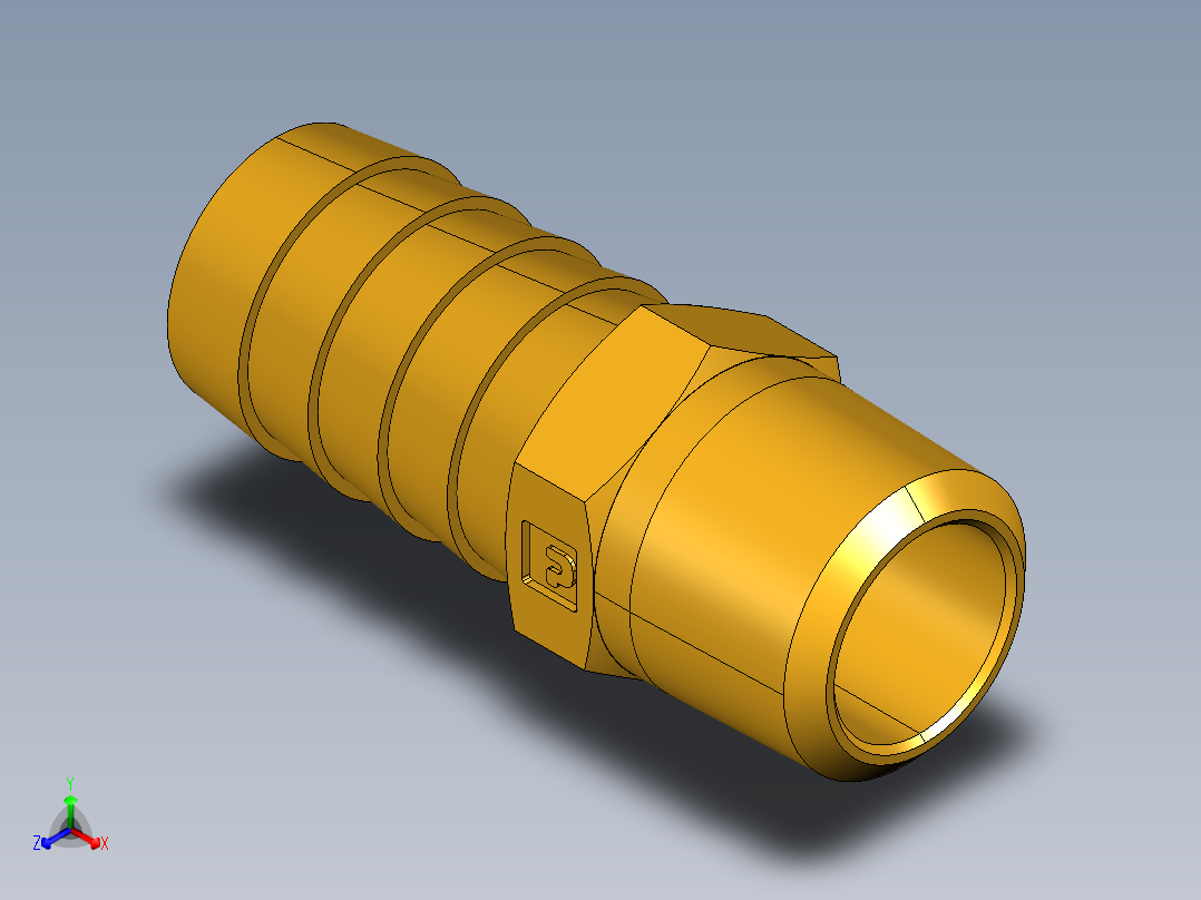 倒齿式工业管接头Hose Barb to Male Pipe 125HBL-10-6主视图