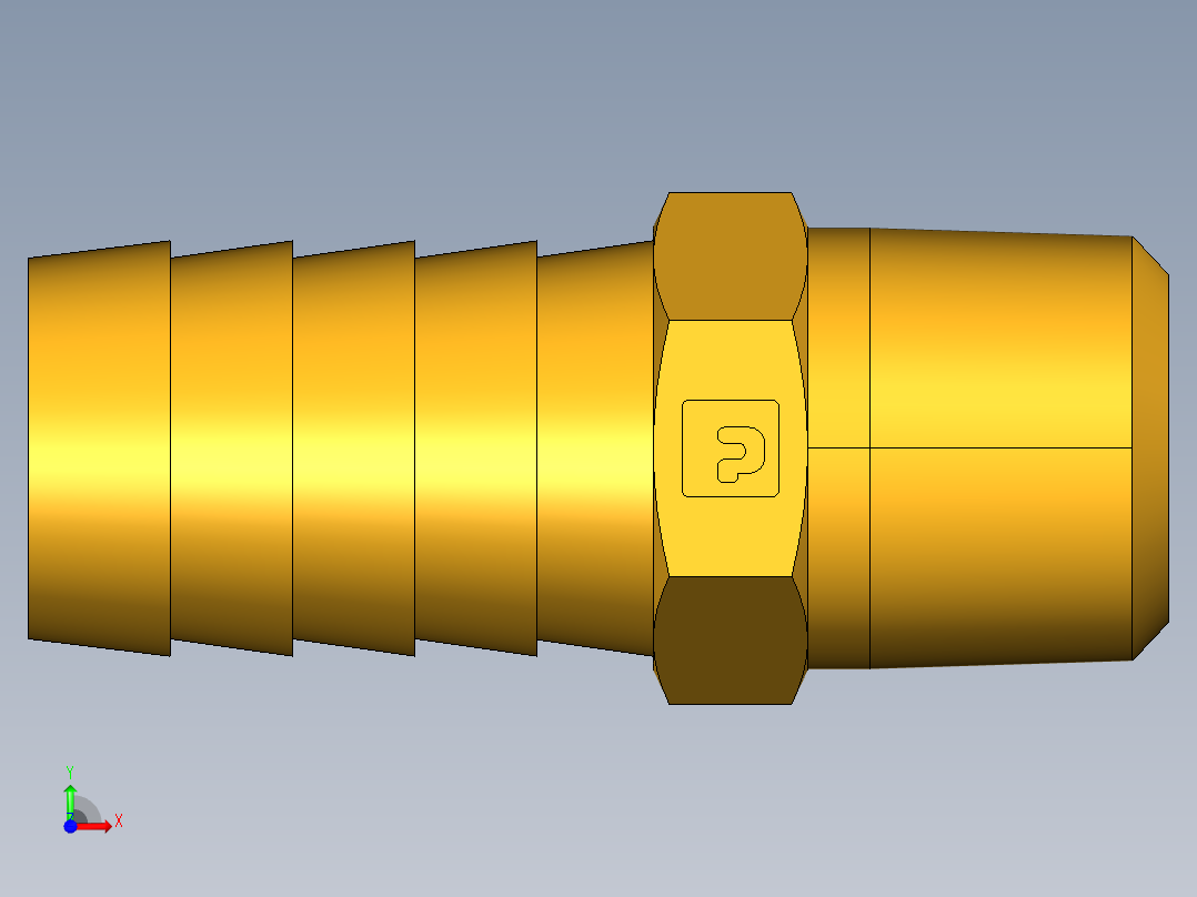 倒齿式工业管接头Hose Barb to Male Pipe 125HBL-10-6前视图