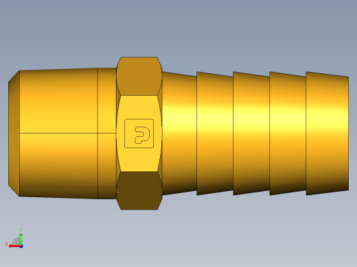 倒齿式工业管接头Hose Barb to Male Pipe 125HBL-10-6后视缩略图