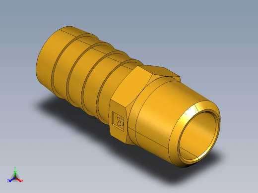 倒齿式工业管接头Hose Barb to Male Pipe 125HBL-10-6正等轴测缩略图