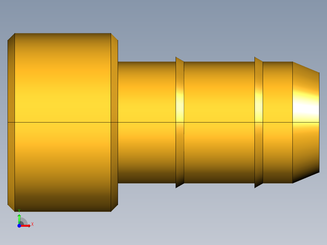 工业通用螺蚊管倒齿式工业硬管接头Plug 20-6前视图