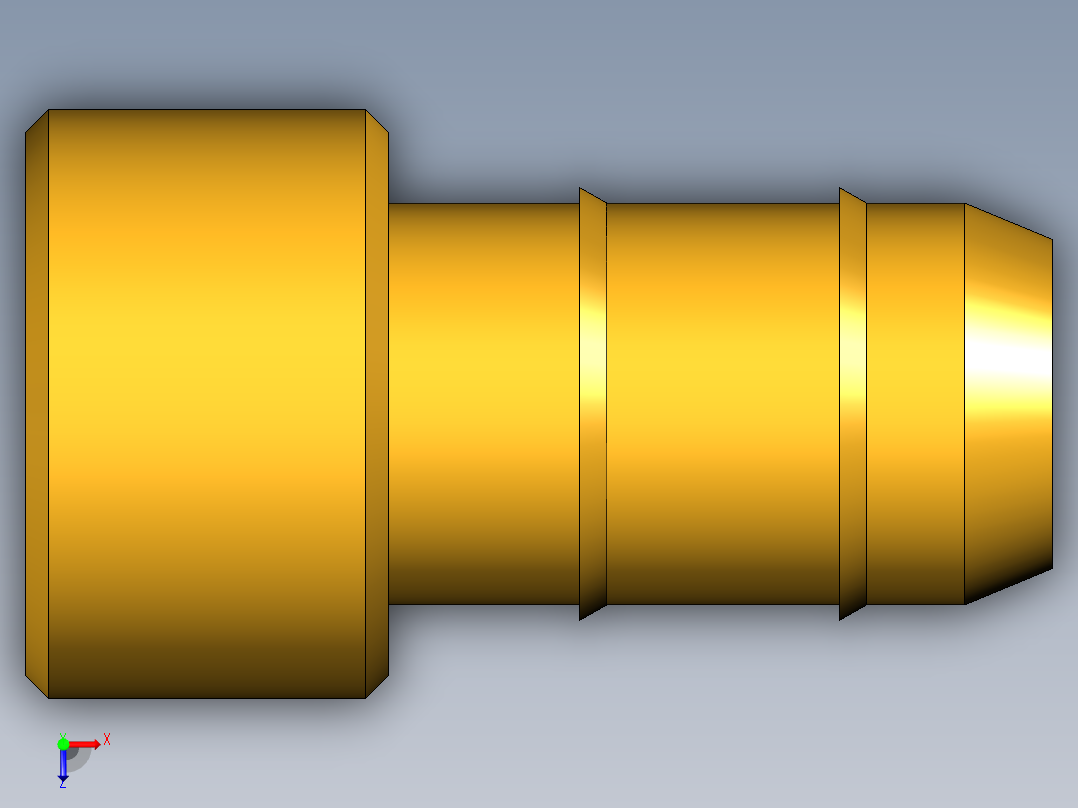 工业通用螺蚊管倒齿式工业硬管接头Plug 20-6俯视图