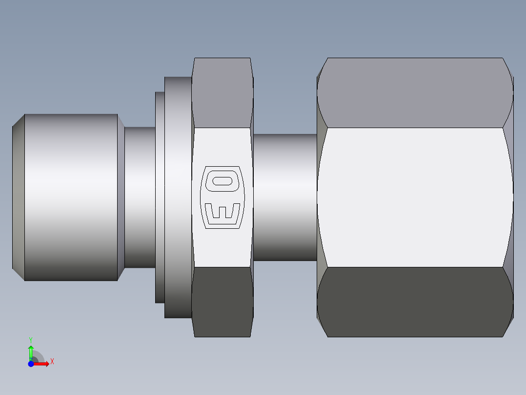 卡套式工业通用硬管接头EO_Standpipe_connector_EVGE10LREDCF前视图