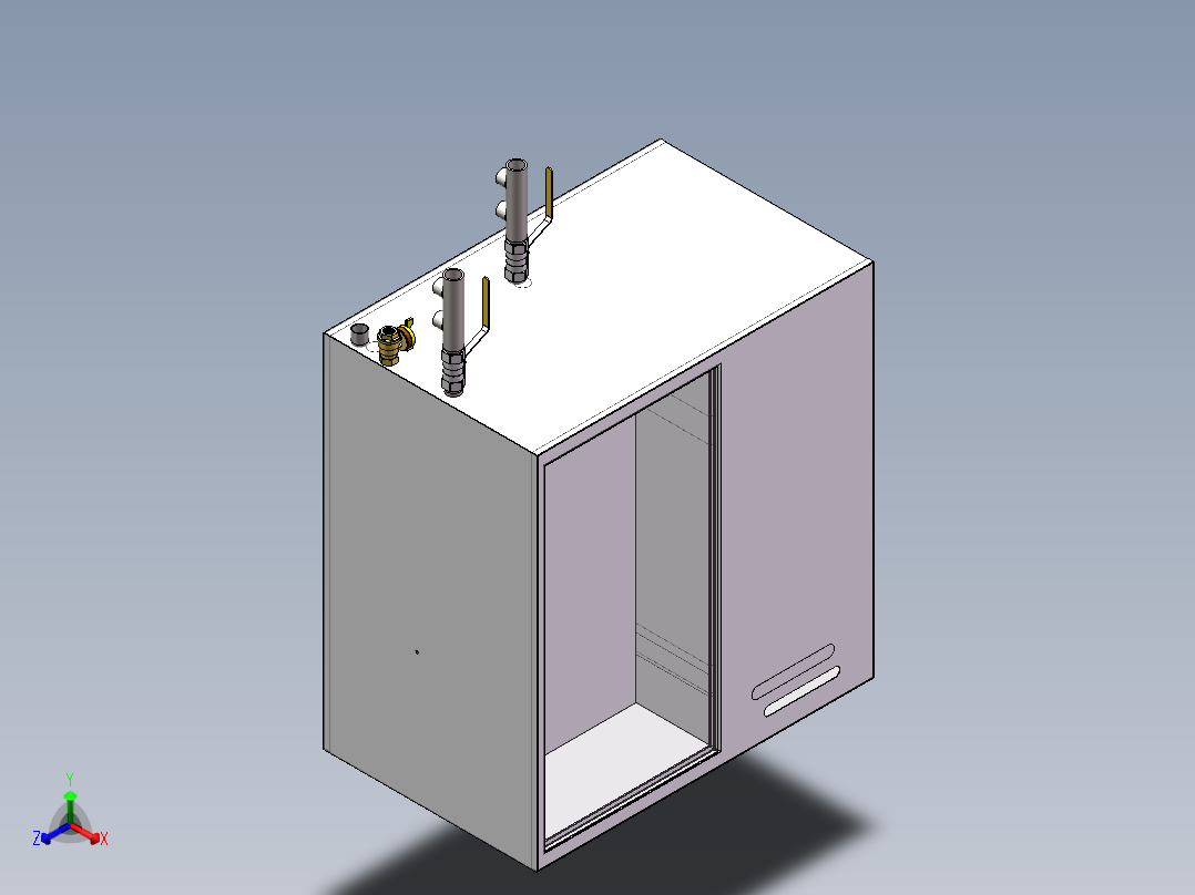 卧式油温加热器正等轴测图