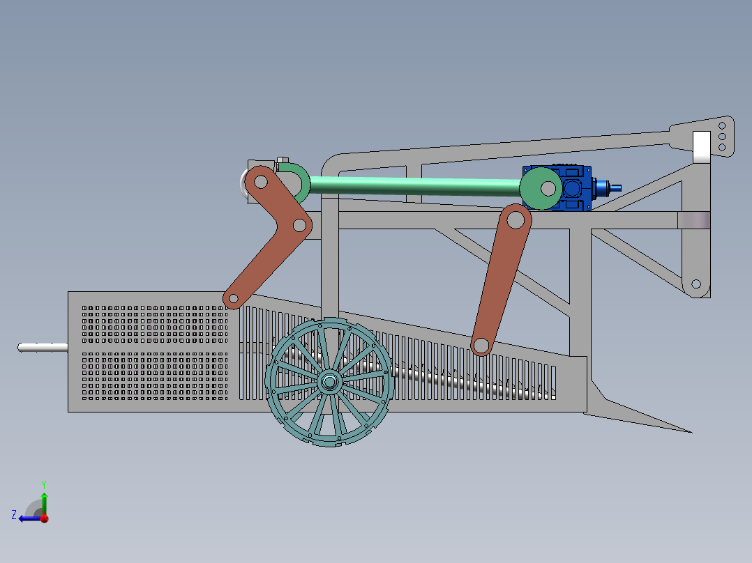 振筛式花生收割机右视图