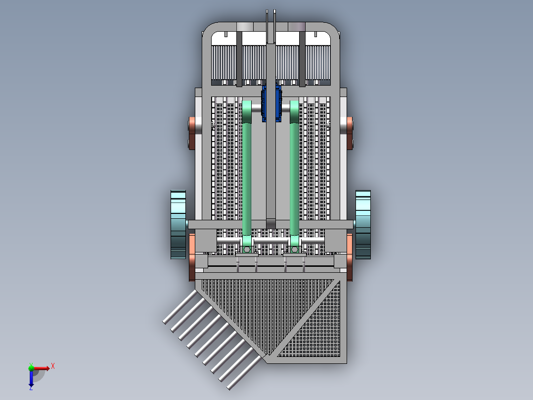 振筛式花生收割机俯视图