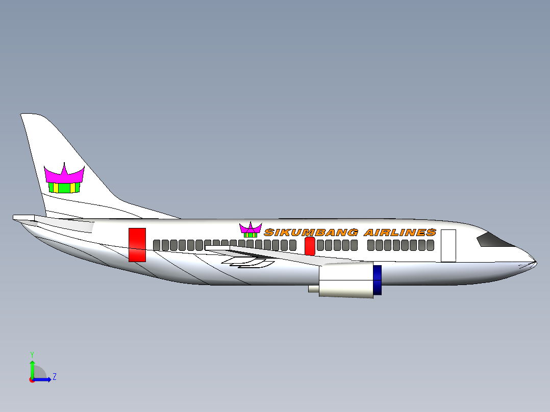 B3003443-锡昆邦航空飞机左视图