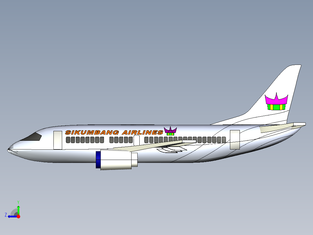 B3003443-锡昆邦航空飞机右视图