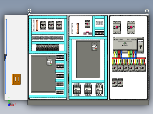 三柜组装变频器双电源控制柜前视缩略图