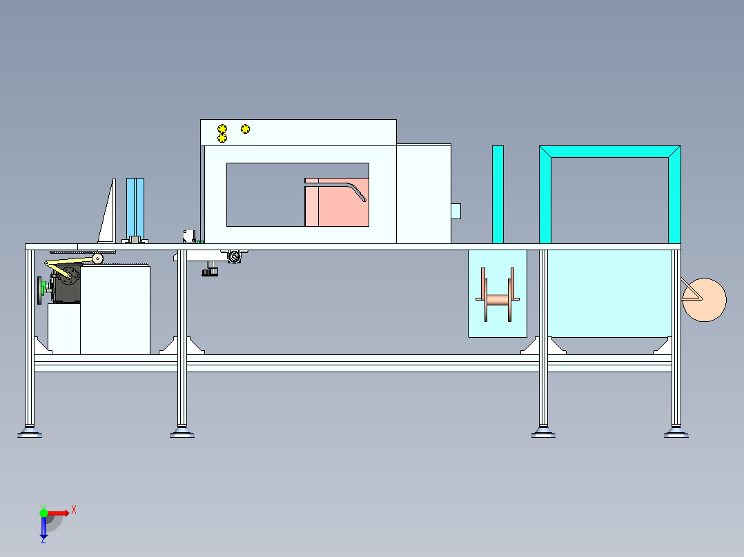 自动书本打包机设计俯视图