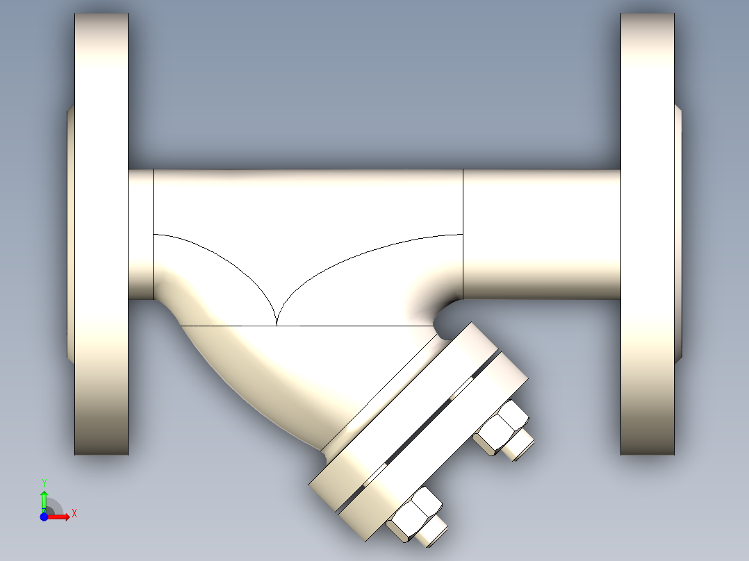 Y型过滤器-DN25前视图