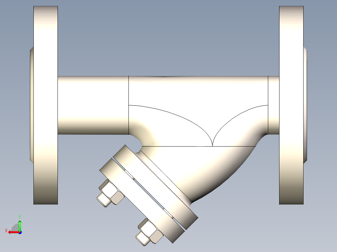 Y型过滤器-DN25后视图