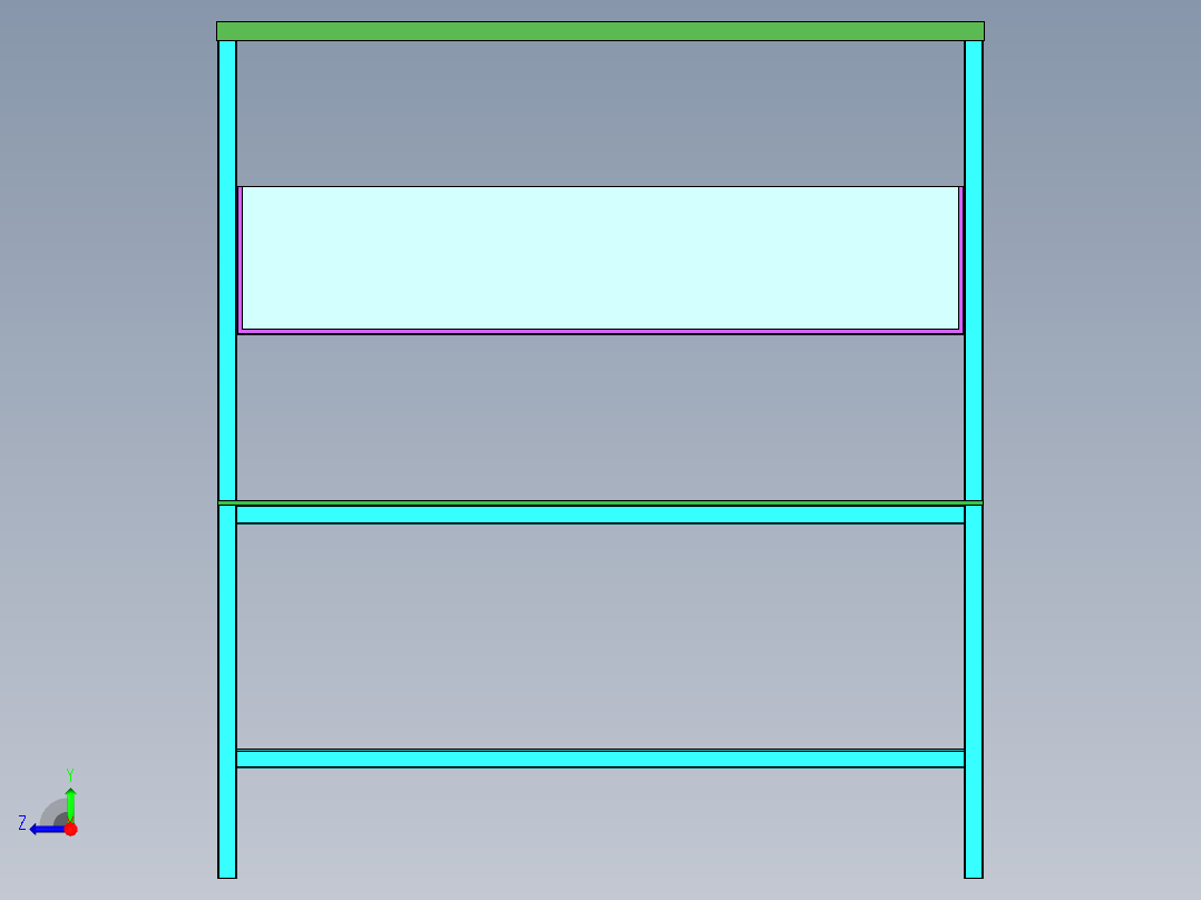 检验工作台，检验桌右视图