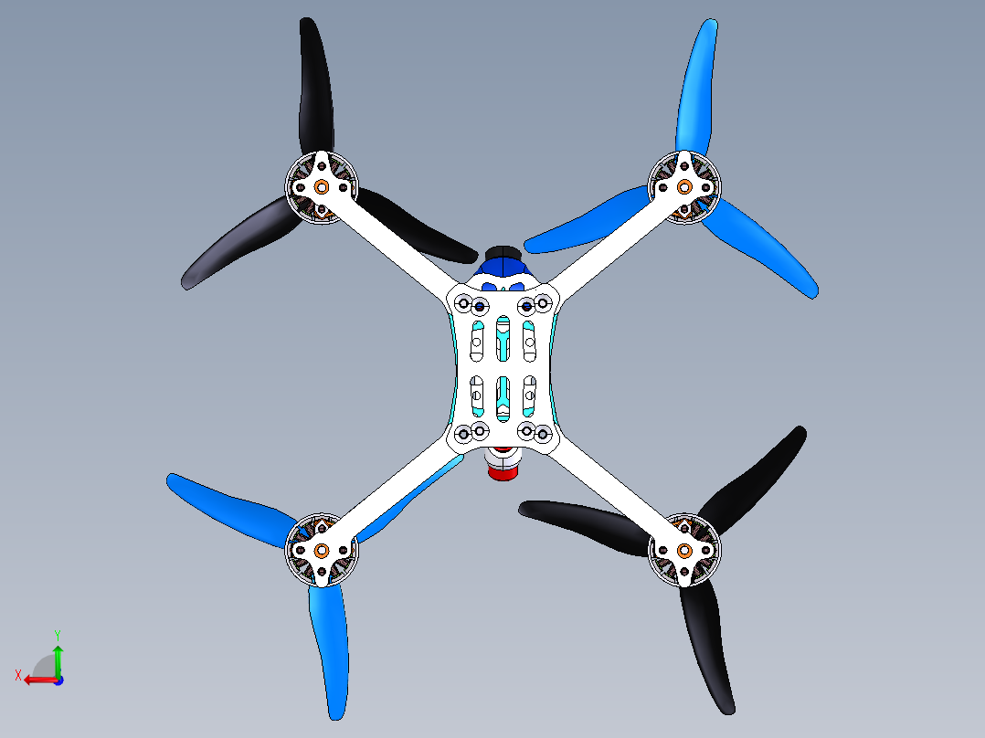 四轴无人机后视图