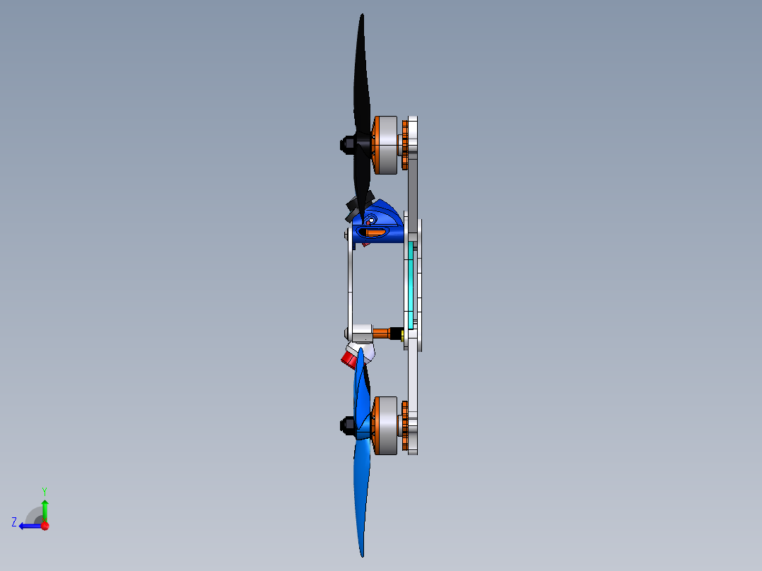 四轴无人机右视图