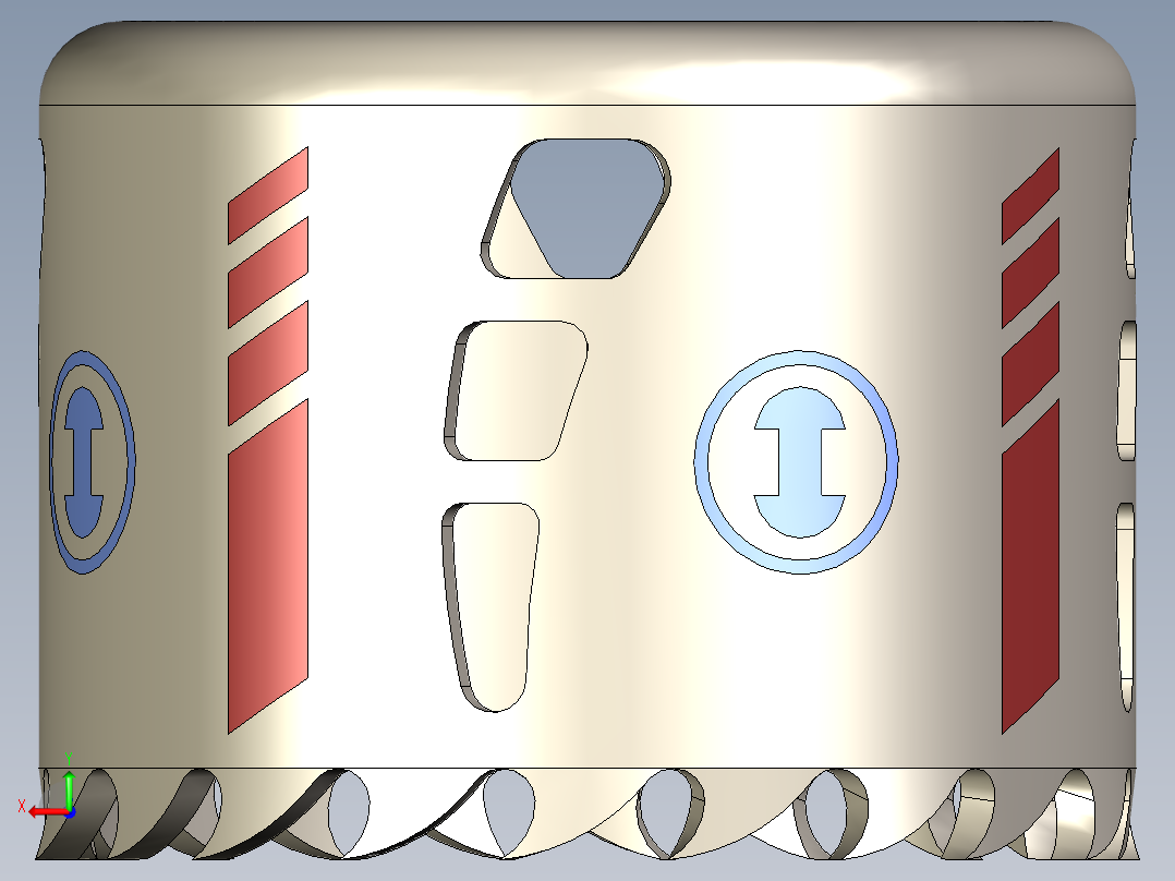 桶形杯锯后视图