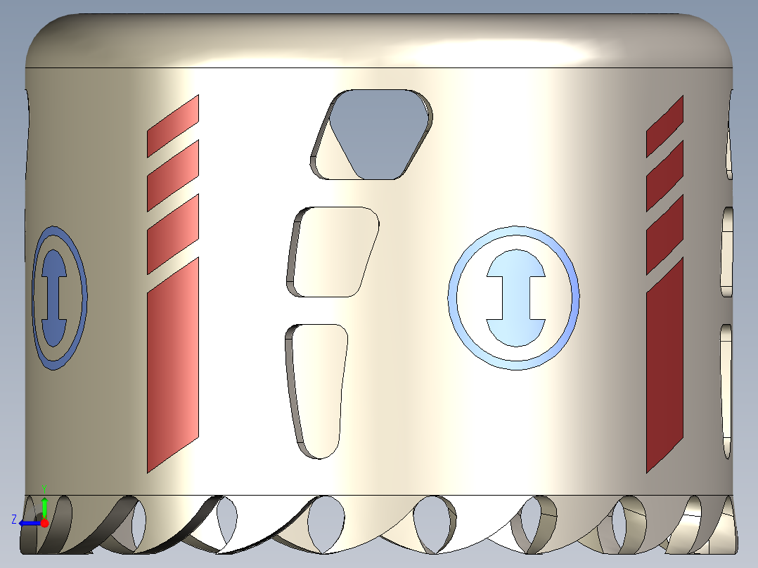 桶形杯锯右视图