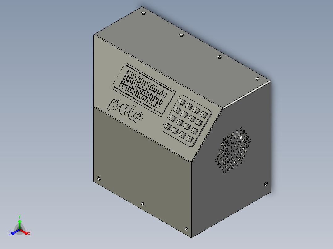 定位设备控制箱-dtk正等轴测图