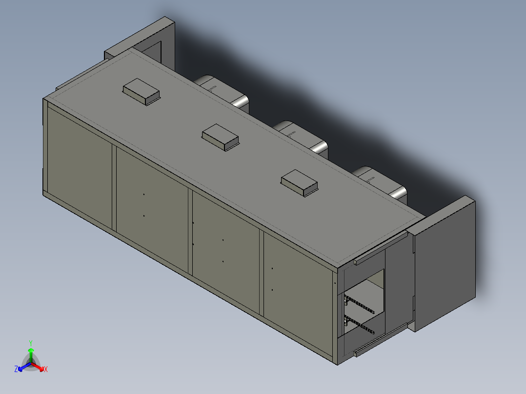 M060-转子三段-二段-一段加热箱上部主视图