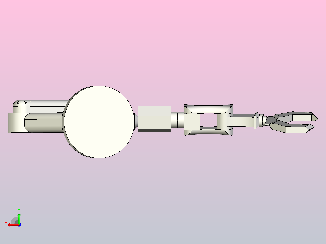 机械加工的机器人手臂后视图