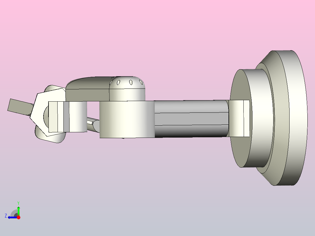 机械加工的机器人手臂右视图