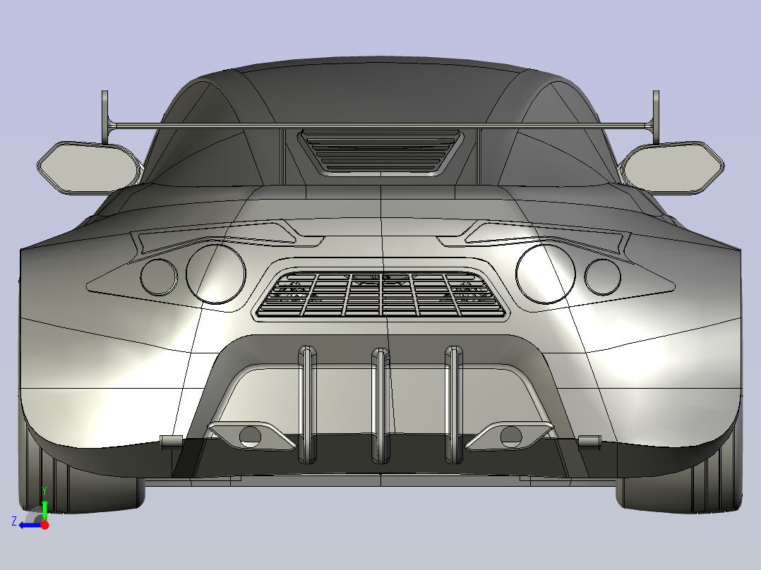 跑车 模型右视图