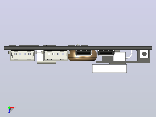 LED双USB PD快充5A 100W Type-C USB移动电源18650充电模块带温度保护俯视缩略图