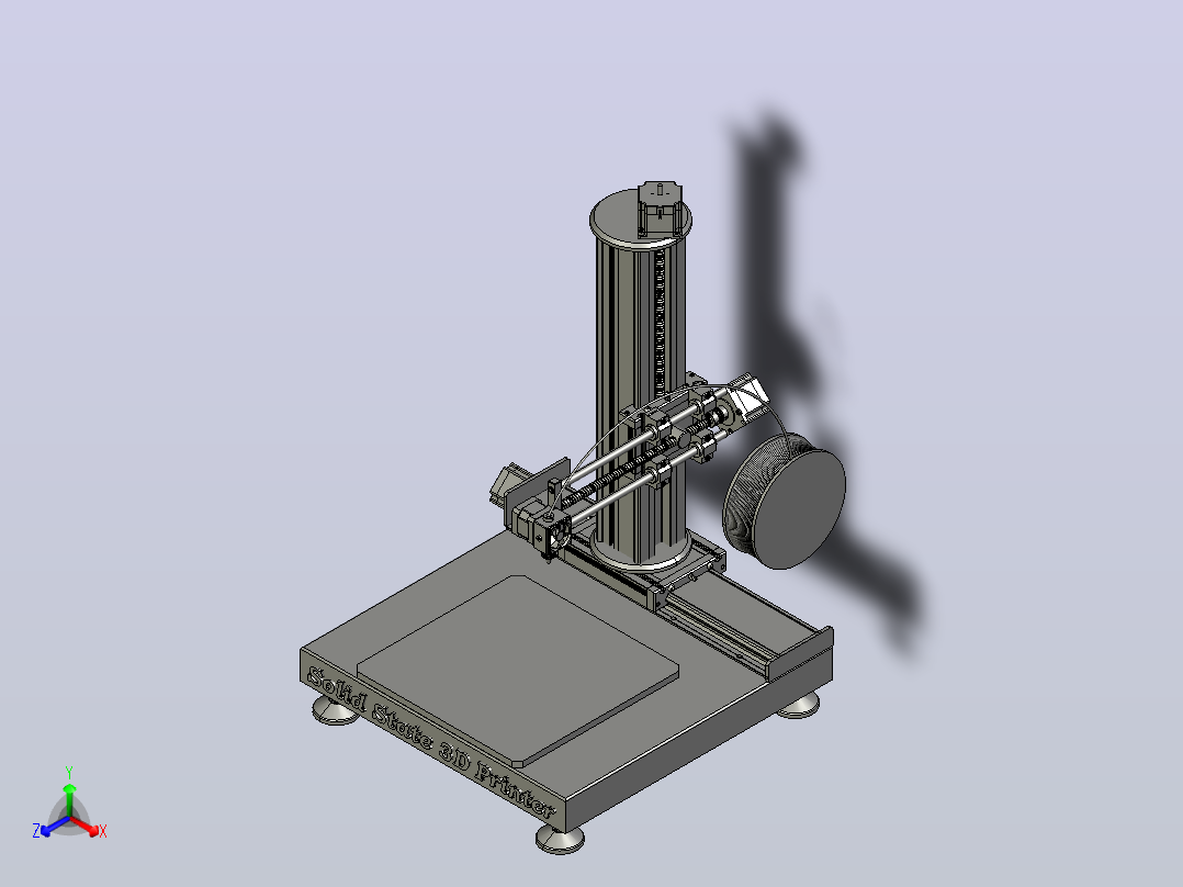固态3D打印机正等轴测图