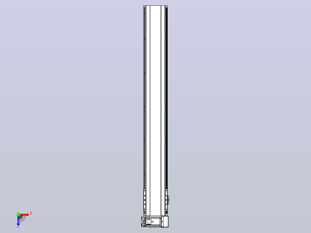 皮带直线轴半封闭可选导轨TPA-HNB-140D-120-L1000-RU-C-P40-N3俯视图