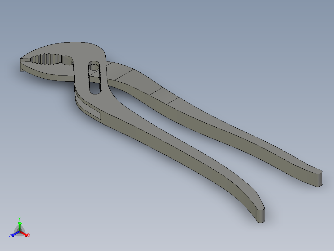 KNIPEX Cobra®87 02 300水泵钳（简化ISO 8976型号）正等轴测图