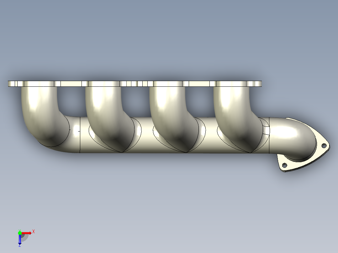 雪佛兰汽车的排气管模型俯视图