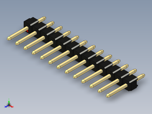 彩色公头100mil（2.54mm）系列-DS1021_black_1x13p_100mil_Type1_rev1.0