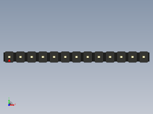 彩色公头100mil（2.54mm）系列-DS1021_black_1x13p_100mil_Type1_rev1.0前视缩略图