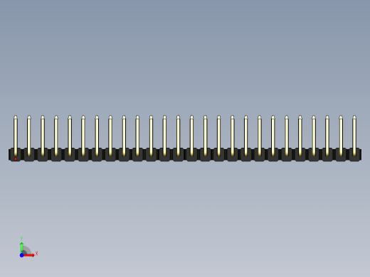 彩色公排针 100mil 2.54mm 系列-DS1022_black_26p_100mil_TypeU_rev1.0前视缩略图