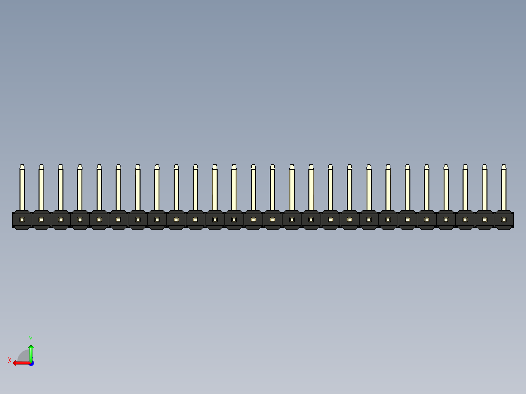 彩色公排针 100mil 2.54mm 系列-DS1022_black_26p_100mil_TypeU_rev1.0后视图