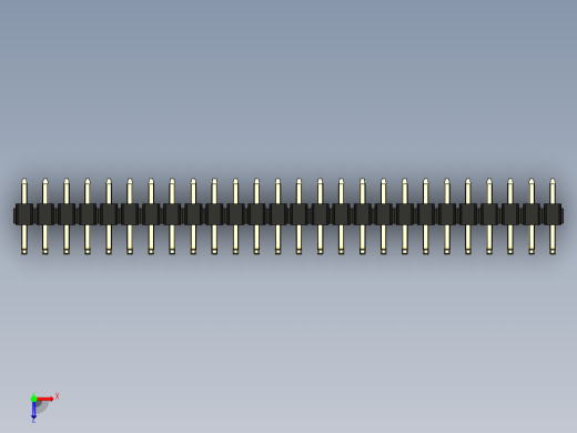 彩色公排针 100mil 2.54mm 系列-DS1022_black_26p_100mil_TypeU_rev1.0俯视缩略图