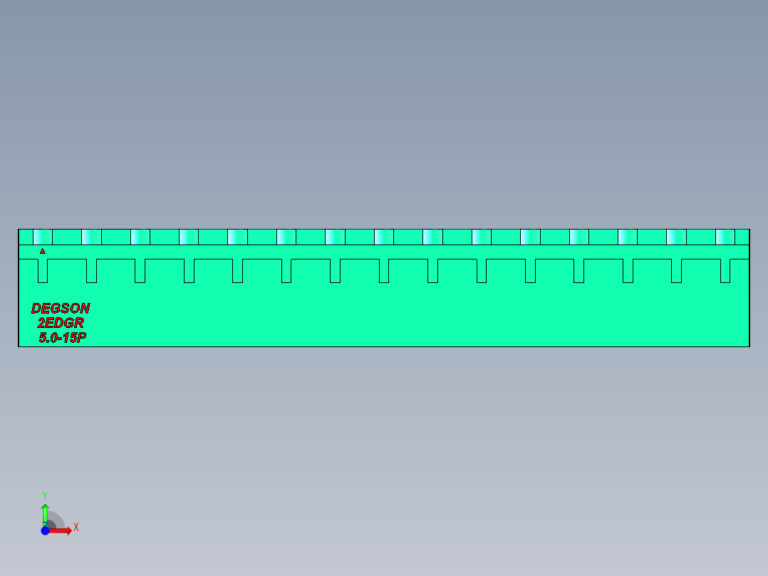 DEGSON 2EDG 系列 5.0mm 可插拔接线端子组-2EDGR-5.0-15P-14-00AH前视图