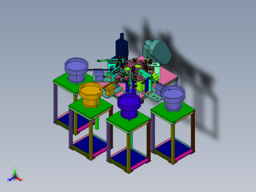 铜头自动供料铆压机正等轴测缩略图